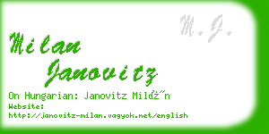 milan janovitz business card